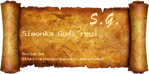 Simonka Györgyi névjegykártya